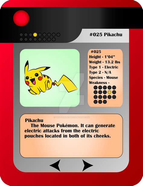 Pikachu Pokédex .
